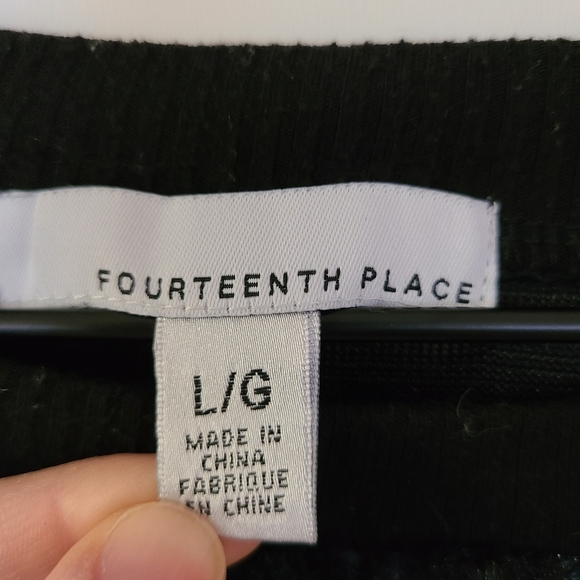 Fourteenth place fuzzy blue and black sweater - Picture 2 of 6